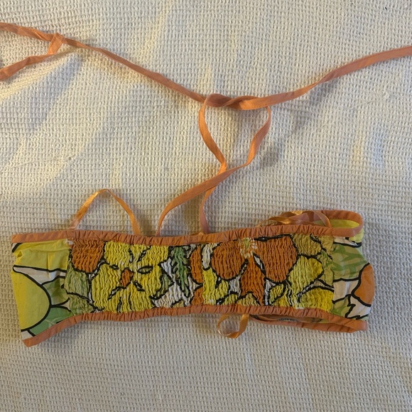 Vintage Y2K 00s Floral Halter Bikini Top - Picture 3 of 5